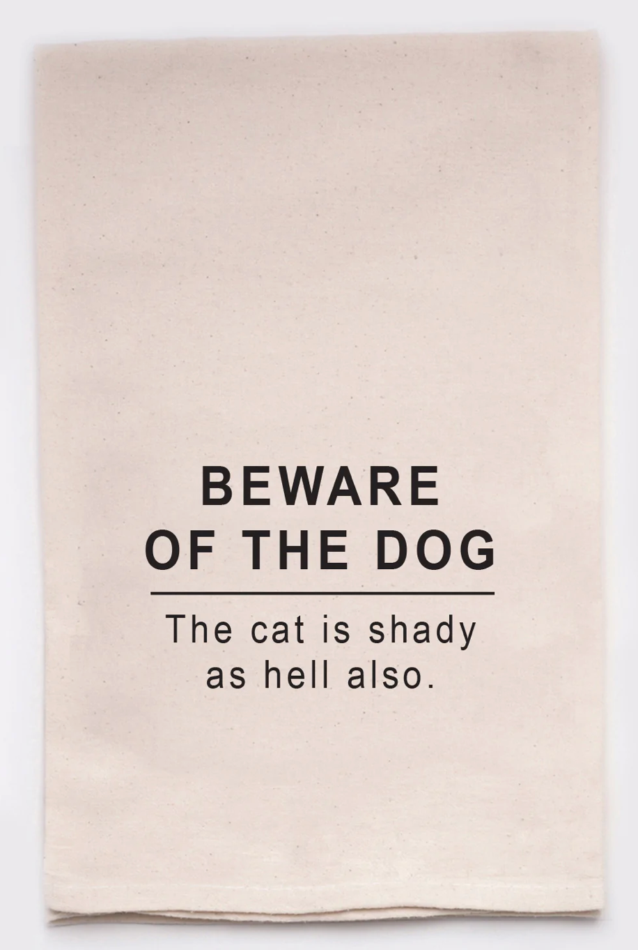 Beware Of Dog Tea Towel